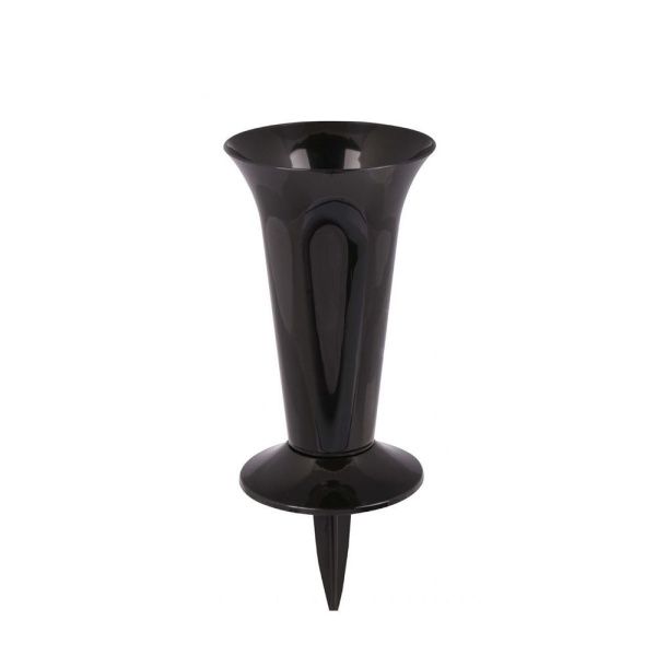 04Го8418 Ваза под срезку с колышком (черн.)