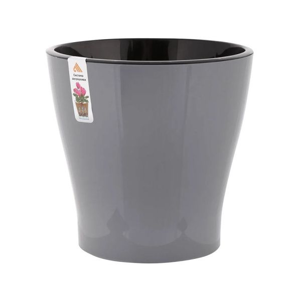 ГоГо4695 Горшок цв. Лея 5л двойной (с автополивом)(серый) (8)