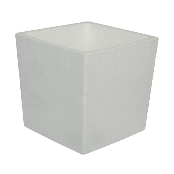 КВ16-10 КВАДРО  БЕЛЫЙ пласт.горш.  с вкладкой, д. 16 н.16 3,3л. (8)