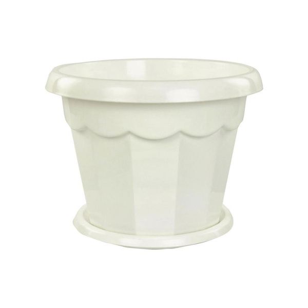 04Го1851 Горшок цветочный Гармония 1,5 л с поддоном белый