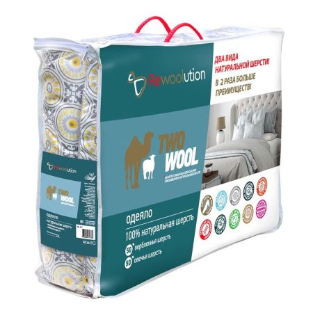 647 Одеяло Two wool всесезонное 1,5 сп., 140х205 см, вес наполнителя 220 г-кв.м. (1) (6)