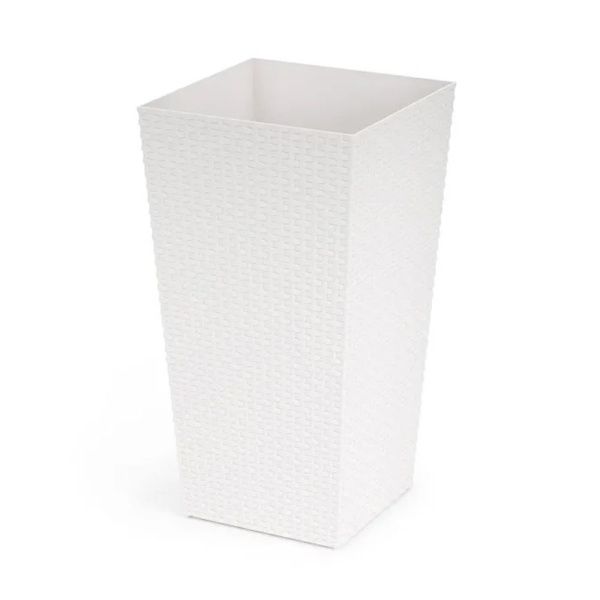 ГоГо4717 Кашпо напольное Ротанг (325х325х610 мм) (белый) (5)