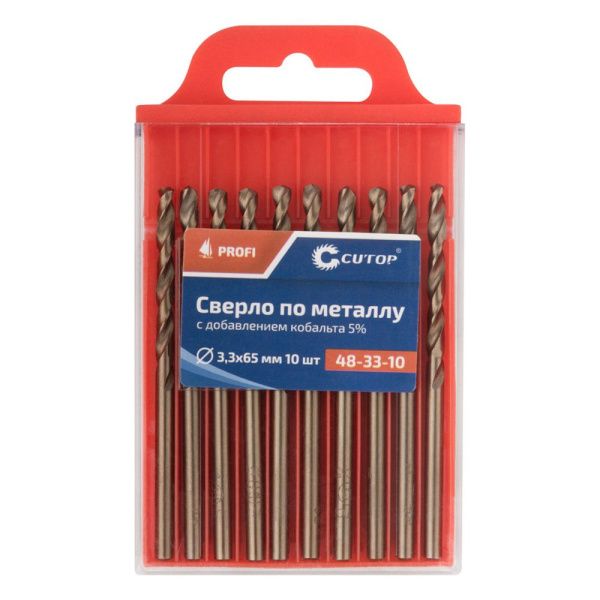 07FI6988 Сверло по металлу Cutop Profi с кобальтом 5%, 3,3 x 65 мм (10 шт)