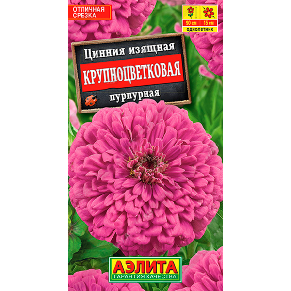 Цинния изящная крупноцветковая пурпурная 0,3г Аэлита