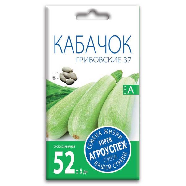 02Аг5636 Кабачок Грибовский 37, семена Агроуспех 3г (150)