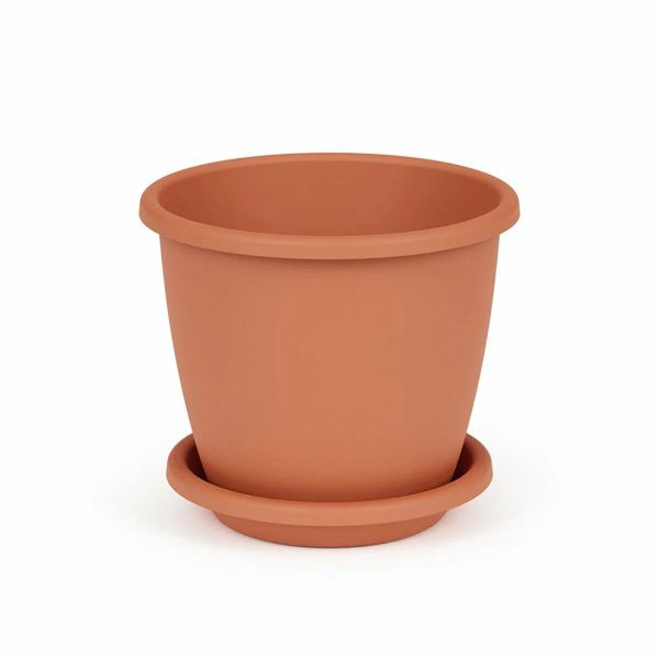 04Го8612 Горшок цветочный Афина 3 л с поддоном (корич.)