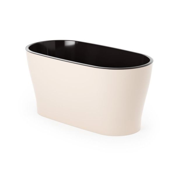 ГоГо4807 Горшок цветочный Лея 4л овальный двойной (с автополивом) (бежевый)