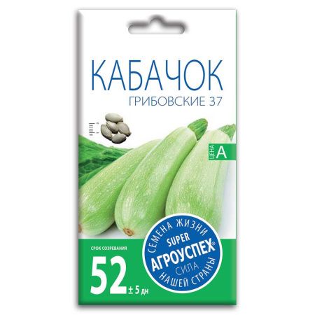 02Аг5636 Кабачок Грибовский 37, семена Агроуспех 3г (150)