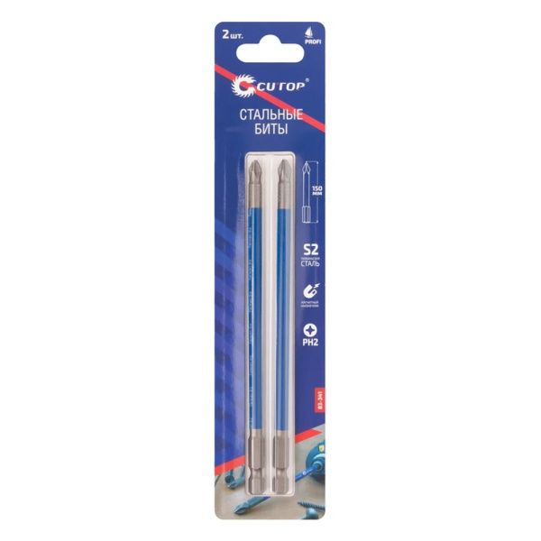 07FI7154 Биты стальные, 2 шт., CUTOP Profi, PH2, 150 мм (CUTOP)