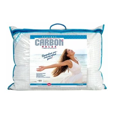 239 Подушка CARBON-RELAX с наполнителем синтетический пух в чехле из микрофибры с карбоновыми нитями