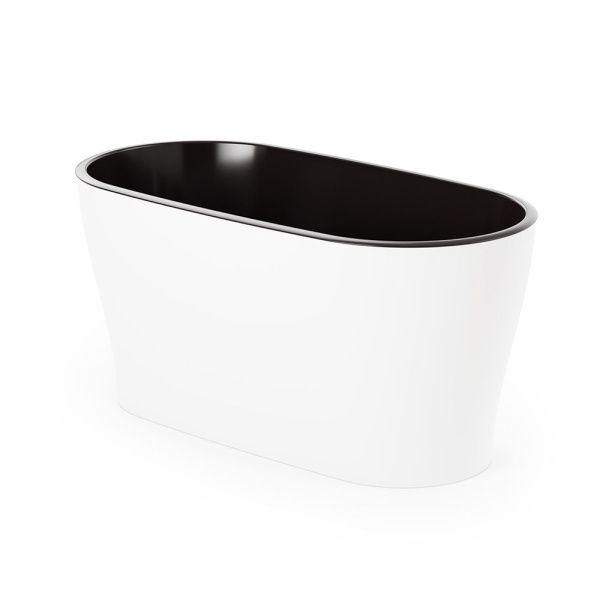 04Го1881 Горшок цветочный Лея 4л овальный двойной (с автополивом) (прозрачный)