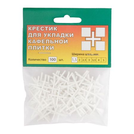 07FI6864 Крестики для кафеля 1,5 мм, 100 шт.