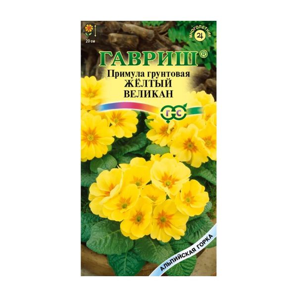Га014185 Примула Желтый Великан 10 шт. серия Альпийская горка