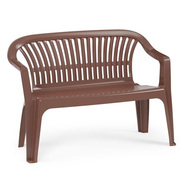 02048651 Скамейка со спинкой Престиж (115х60х81) (тем.коричневый)