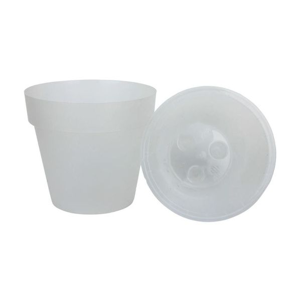 ПР14-90 Протея1.4л Фрапе-белый пласт.горш. d14.5 h13  с вкладкой 22шт-коробка