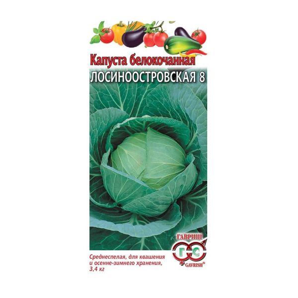 Га010446 Капуста белокоч. Лосиноостровская 8  0,1 г (для квашения)