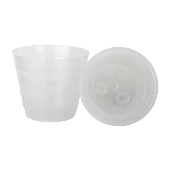 ЛР20-00 Лаура 3,7 л Празрачно-прозрачный  пластиковый горшок d.20 h.18 с вкладкой10шт-коробка